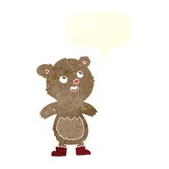 cartoon teddy bear with speech bubble N101