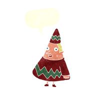 cartoon elf with speech bubble N10