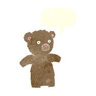 cartoon teddy bear with speech bubble N102