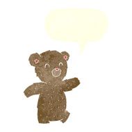 cartoon teddy bear with speech bubble N103