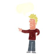 cartoon man pointing with speech bubble N195