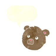 cartoon teddy bear face with speech bubble N13