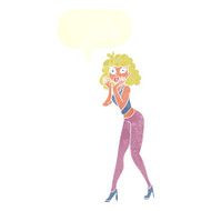 cartoon surprised woman with speech bubble N237