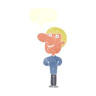 cartoon happy man with speech bubble N451