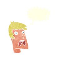 cartoon shocked man with speech bubble N104