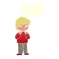 cartoon worried person with speech bubble N9