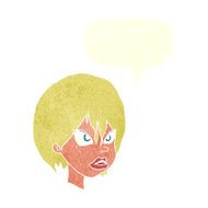 cartoon annoyed woman with speech bubble N181