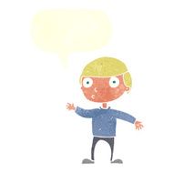 cartoon waving man with speech bubble N40