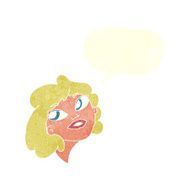 cartoon happy woman with speech bubble N253