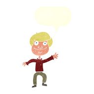cartoon happy man waving with speech bubble N39