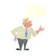 cartoon businessman asking question with speech bubble N9