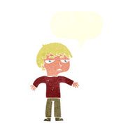 cartoon annoyed boy with speech bubble N39