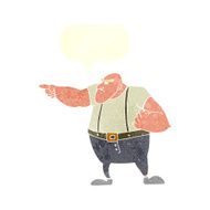 cartoon angry tough guy pointing with speech bubble N10