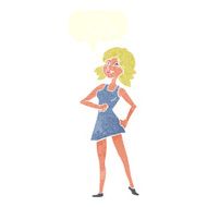 cartoon proud woman with speech bubble N26