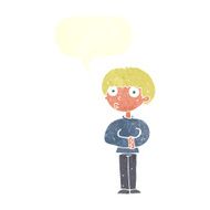 cartoon curious man with speech bubble N66