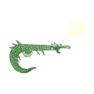 cartoon medieval dragon with speech bubble N9