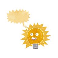 cartoon electric light bulb with speech bubble N4