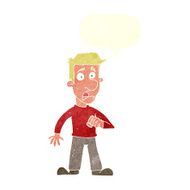 cartoon shocked man with speech bubble N105