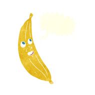 cartoon happy banana with speech bubble N4