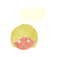 cartoon unhappy boy with speech bubble N58