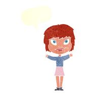 cartoon woman waving arms with speech bubble N20