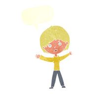 cartoon worried woman with speech bubble N77