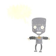 cartoon robot with speech bubble N190
