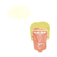 cartoon angry face with speech bubble N29