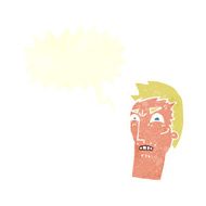 cartoon angry face with speech bubble N30
