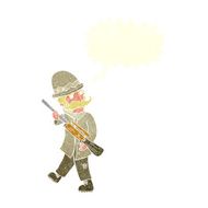 cartoon big game hunter with speech bubble N10
