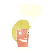 cartoon happy man with speech bubble N453