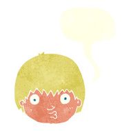 cartoon curious boy with speech bubble N35