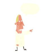 cartoon ugly man pointing with speech bubble N10