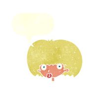 cartoon surprised woman with speech bubble N238