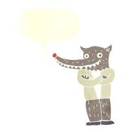 cartoon wolf man with speech bubble N52