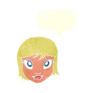 cartoon female face with speech bubble N144