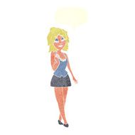 cartoon attractive office woman with speech bubble N10