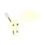 funny cartoon skull and arrow with speech bubble N10