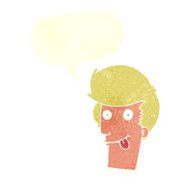 cartoon man with tongue hanging out speech bubble N10