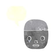 cartoon robot head with speech bubble N58
