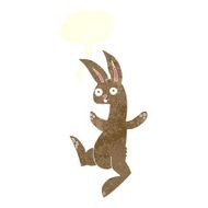 funny cartoon rabbit with speech bubble N12