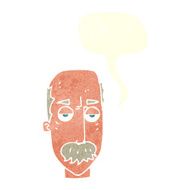 cartoon bored old man with speech bubble N16