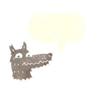 cartoon wolf head with speech bubble N28