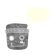 cartoon robot head with speech bubble N59