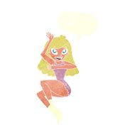 cartoon woman in lingerie with speech bubble N47