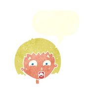 cartoon shocked expression with speech bubble N19