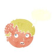 cartoon boy with ugly growth on head speech bubble N10