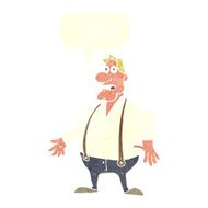 cartoon shocked man with speech bubble N106