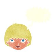 cartoon girl staring with speech bubble N10
