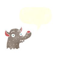 cartoon happy wolf with speech bubble N18